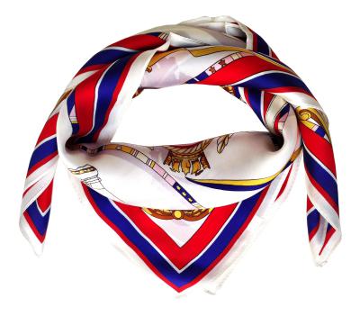 Foulard Shawl Silk Satin Maritime Red